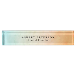 Chic水色エレガントの背景 デスクネームプレート