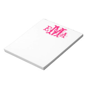 Chic グランジ Monogram パーソナライズされた Notepad ノートパッド