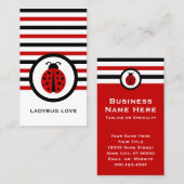 Chic ストライプの Ladybug名刺 名刺 (正面/裏面)