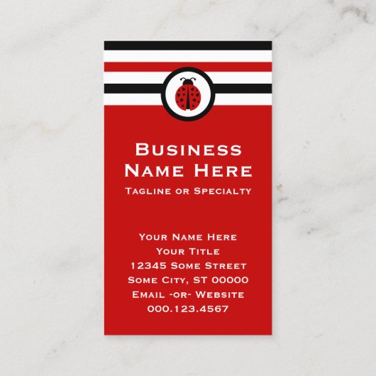 Chic ストライプの Ladybug名刺 名刺 (裏面)