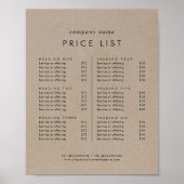 Chic フェイク Kraftビジネスサービス価格表 ポスター (正面)