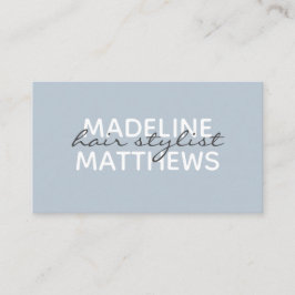 Chic モダン Dusty Blue美容師スクリプト名 名刺