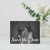 Chic モダン Save the Date 芸術的 Photo結婚's ポストカード (スタンド正面)