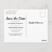 Chic モダン Save the Date 芸術的 Photo結婚's ポストカード (裏面)