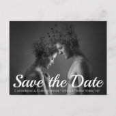 Chic モダン Save the Date 芸術的 Photo結婚's ポストカード (正面)