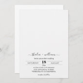 Chic モダン with Photo結婚's 招待状 (正面/裏面)