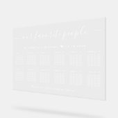 Chic 12 Table Our Favorite People Wedding Seating アクリルサイン (傾斜)