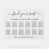 Chic 12 Table Wedding Seating アクリルサイン (正面)