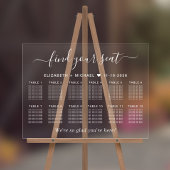 Chic 12 Table White Wedding Seating アクリルサイン