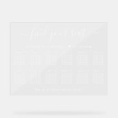 Chic 12 Table White Wedding Seating アクリルサイン (正面)