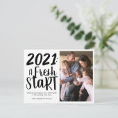 Chic 2021 A Fresh Startタイポグラフィ新年写真 シーズンポストカード (スタンド正面)