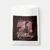 Chic 21st Birthday Party Rose Gold Black Glamour フェイバーバッグ (正面)