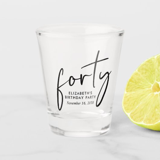 Chic 40th Birthday Party ショットグラス (正面)