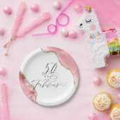 Chic 50素晴らしいバラ金ゴールドグリッターAgateスクリプト ペーパープレート (パーティー)