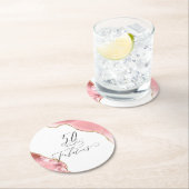 Chic 50素晴らしいバラ金ゴールドグリッターAgateスクリプト ラウンドペーパーコースター (インサイチュ)