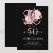 Chic 50 And Fabulous Dancing Shoes Birthday Party 招待状 (正面/裏面)