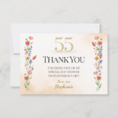 Chic 55th Birthday – Wildflower Design サンキューカード (正面)