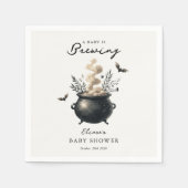 Chic 'a Baby is Brewing' Halloween Baby Shower  スタンダードカクテルナプキン (正面)