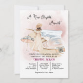 Chic 'A New Chapter Awaits' QR Code Bridal Shower 招待状 (正面)