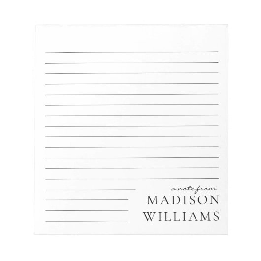 Chic A Note From Script Typography Lined Notepads ノートパッド (正面)