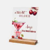 Chic A Tini Bit Older Cherry Martini 21st Birthday アクリルサイン (傾斜)