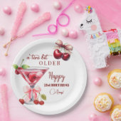 Chic A Tini Bit Older Cherry Martini 21st Birthday ペーパープレート (パーティー)