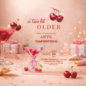 Chic A Tini Bit Older Cherry Martini 22nd Birthday アクリル招待状