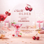 Chic A Tini Bit Older Cherry Martini 24th Birthday アクリル招待状