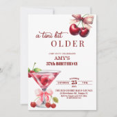 Chic A Tini Bit Older Cherry Martini 37th Birthday 招待状 (正面)