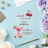 Chic A Tini Bit Older Cherry Martini 45th Birthday アクリル招待状 (インサイチュ (ウェディング))