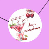 Chic A Tini Bit Older Cherry Martini 45th Birthday ラウンドシール