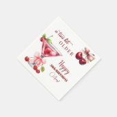 Chic A Tini Bit Older Cherry Martini 58th Birthday スタンダードカクテルナプキン (角)