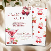 Chic A Tini Bit Older Cherry Martini 77th Birthday 招待状