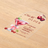 Chic A Tini Bit Older Cherry Martini 85th Birthday アクリル招待状 (レイダウン)