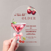 Chic A Tini Bit Older Cherry Martini 85th Birthday アクリル招待状 (インサイチュ (ポータブル))
