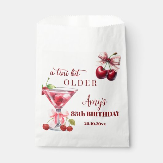 Chic A Tini Bit Older Cherry Martini 85th Birthday フェイバーバッグ (正面)