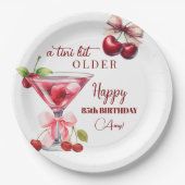 Chic A Tini Bit Older Cherry Martini 85th Birthday ペーパープレート (正面)