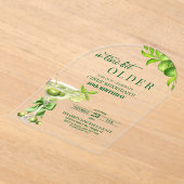 Chic A Tini Bit Older Lime Martini 40th Birthday アクリル招待状 (レイダウン)