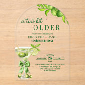 Chic A Tini Bit Older Lime Martini 40th Birthday アクリル招待状 (正面)
