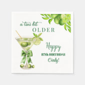 Chic A Tini Bit Older Lime Martini 87th Birthday スタンダードカクテルナプキン (正面)