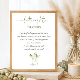 Chic A TIni One Baby Shower Late Night Diapers ポスター