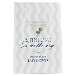 Chic a tini one boy baby shower ミディアムペーパーバッグ