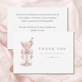 Chic A Tini One Martini Theme Baby Shower サンキューカード