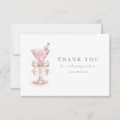 Chic A Tini One Martini Theme Baby Shower サンキューカード (正面)
