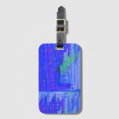Chic Abstract Blue ラゲッジタグ (正面縦)