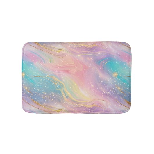 Chic Abstract Pastel Glitter Color Pattern バスマット (正面)