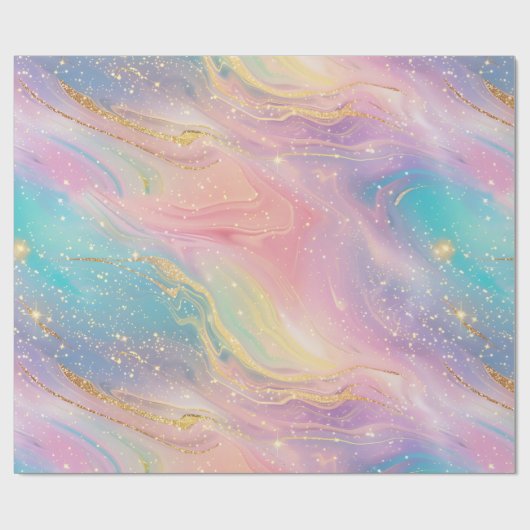 Chic Abstract Pastel Glitter Color Pattern ラッピングペーパー (フラット)