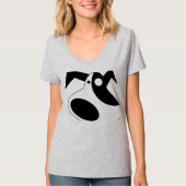 Chic Abstract Puppy Women's V-Neck Tee - Artistic  Tシャツ (正面)