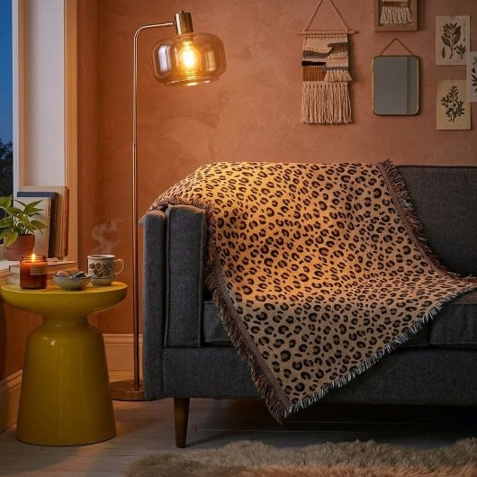 Chic Aesthetic Leopard Print スローブランケット