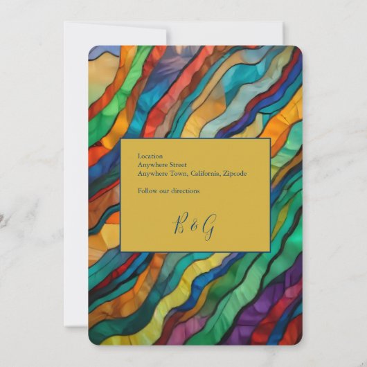 chic African destination wedding save the date 招待状 (裏面)